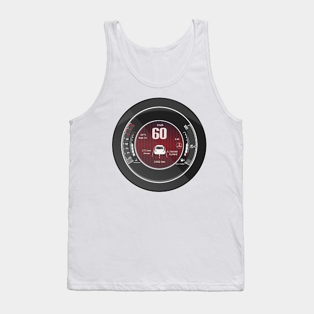 Fiat 500 Speedometer of the italian Fiat 500 Tank Top by Aurealis